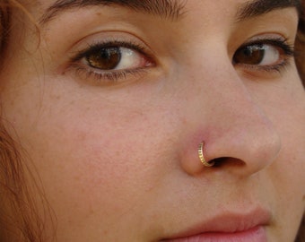 Tribal nose ring, Gold nose ring, Indian nose ring, boho septum, Helix, Tribal piercing, nose hoop, tragus, daith, septum, rook