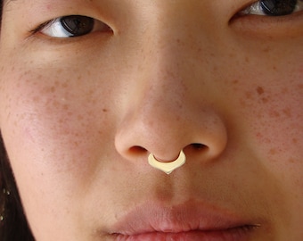 Ishtar septum Ring, Solid Gold septum ring, gold septum, septum ring, nose hoop ring, septum piercing, daith, tragus, helix, nose ring