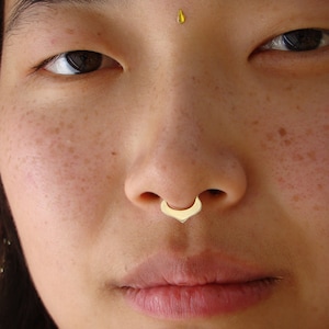 Ishtar septum Ring, Solid Gold septum ring, gold septum, septum ring, nose hoop ring, septum piercing, daith, tragus, helix, nose ring
