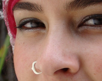 Ishtar Nose Hoop, Silver nose ring hoop, nostril ring, tribal piercing, septum, septum ring,  Tragus, Daith, piercing septum ring,  rook