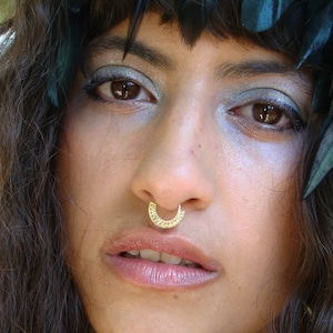 Tribal gold septum ring, nose ring, Cartilage earring, tragus, Helix, Tribal piercing, Helix earring, daith, septum, rook