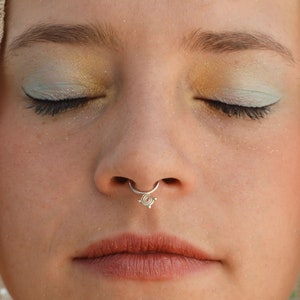 Nose piercing, Septum ring, Silver nose piercing, silver septum, spiral, Septum, Nose ring, tribal septum ring, tragus, helix, nostril ring