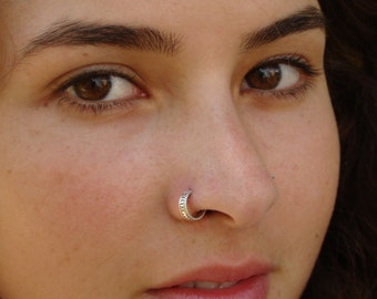 Tara- Tribal Nose Ring, Indian nose ring, Silver nose ring hoop, nose ring, Nose Hoop, nostril ring, helix, daith, septum, Endless Hoop