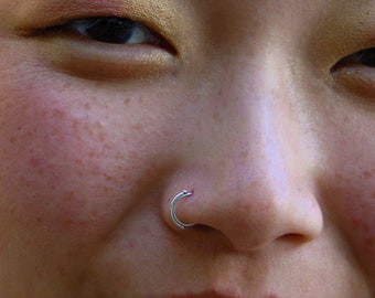 Indian Nose Ring, Delicate nose ring, nose ring, nose hoop, silver nose ring, nostril ring, septum, boho nose ring, tiny nose ring