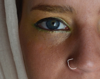 Tribal Nose Ring, Silver nose ring, nose ring, Drop nose ring, boho nose ring, Nose Hoop, nostril ring, Indian nose ring, delicate nose ring