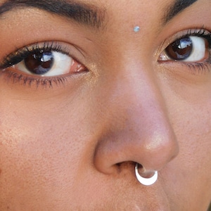Moon septum Ring,  Nose ring, Silver septum ring, crescent moon, nose hoop, silver septum, moon septum, tribal septum, delicate ring, boho