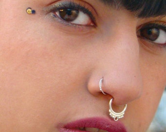 Gypsy septum, Silver septum, tribal Indian septum, 925 Silver septum ring, septum piercing, septum ring, boho septum, piercing jewelry