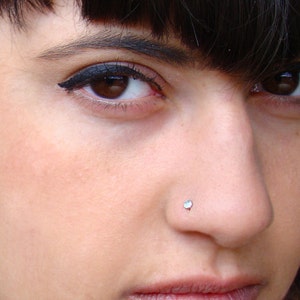 Silver nose stud, tribal nose stud, nose pin, nose screw, small nose stud, tiny nose stud, Dot nose stud, nostril stud,  Stud nose ring