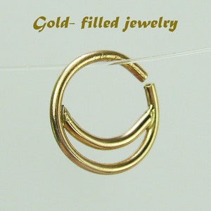 gold filled tragus, helix, rook, cartilage earrings, daith, nose ring ,nose piercing, Septum ring, gold hoop earrings, gold septum, tragus