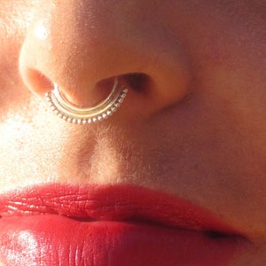 Septum ring, nose ring, Aztec septum, septum piercing, 925 Silver septum, helix piercing, nostril ring, silver septum, Indian septum, tragus