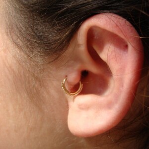tribal tragus, Gold cartilage hoop, foreword helix earring, Gold Tragus, Helix earring, rook earrings, Cartilage earring, nose hoop, daith