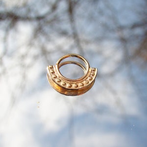 Persephone-tribal tragus, Gold cartilage hoop, foreword helix earring, Gold Tragus, Helix earring, rook, Cartilage earring, nose hoop, daith