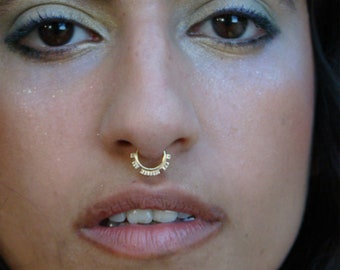 Septum piercing, nose hoop, nose ring, septum, Nose Ring, gold nose ring, septum ring, 14k gold nose hoop,  tragus, Indian nose ring