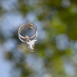 girls earring, rook, Dangle earrings , colibri, Silver hoop earring, Helix, Hummingbird earrings, cartilage earring, belly button piercing,