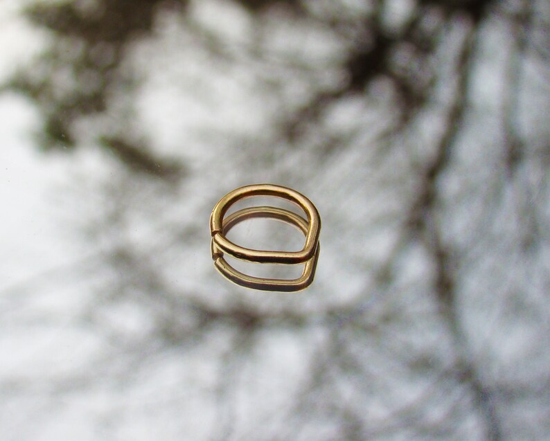 tragus ring Gold septum teardrop earring helix hoop Gold septum piercing Helix earring rook, septum ring Gold cartilage earring