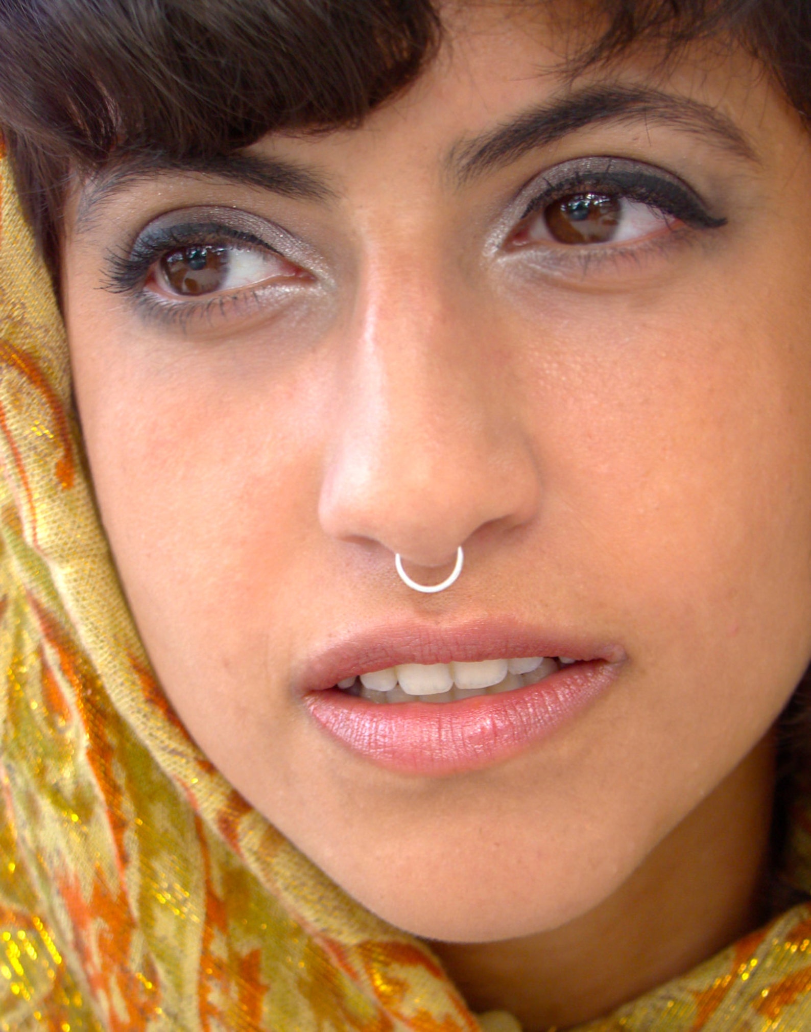 Silver Classic Endless Hoop Nose Ring Minimalist Nose Ring Etsy