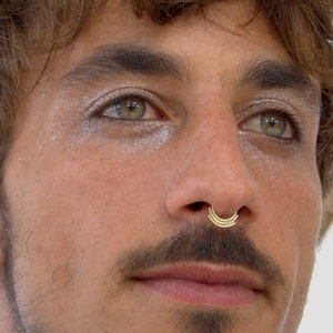 Men septum piercing, septum ring, septum jewelry, Tribal septum ring, Gold Septum ring, nose ring, Septum, men septum, helix, Tragus,  ring