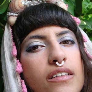 Persephone- septum piercing, Tribal septum, septum ring, Indian nose ring, Silver nose ring hoop, nose ring, Nose Hoop, helix, tragus