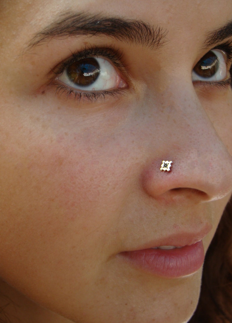 Sapphire nose stud Nose studnose pin tiny nose stud gold Etsy