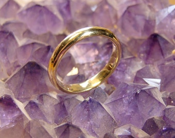 14k Solid Yellow Gold Wedding Ring, His and Hers, Classic Band