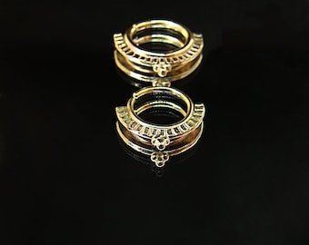 Indian septum, Tribal septum ring, gold septum piercing, Helix earring, Daith earring, tragus, Helix, Saraswati, tribal tragus, septum, rook