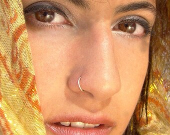 Delicate 14k Gold Nose Ring, Helix Tragus Hoop