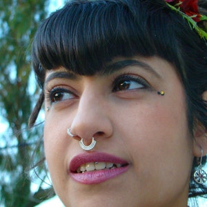 Septum ring, hippie septum, Silver septum, boho septum, boho piercing , nose ring, septum jewelry, cartilage earrings, men piercing jewelry