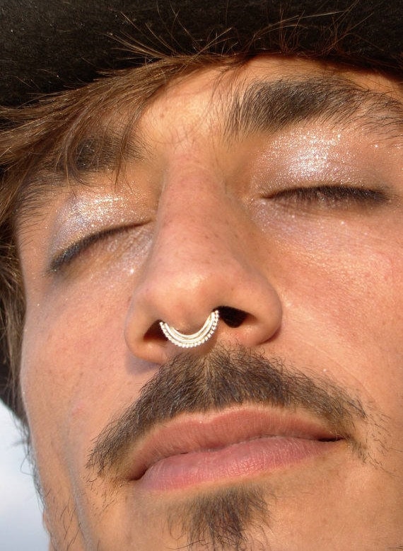 Septum Ring -Nose Ring -Septum Piercing -Cartilage Earring 14K Rose Gold  Filled | eBay