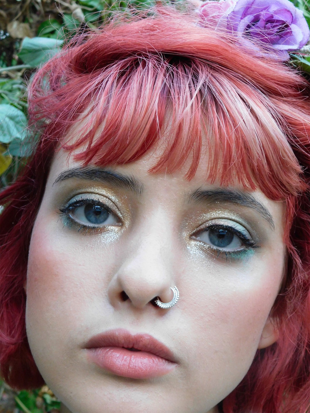 Cute Nose Ring, Silver Nose Ring, Tribal Nose Ring, 20 Gauge Nose Ring