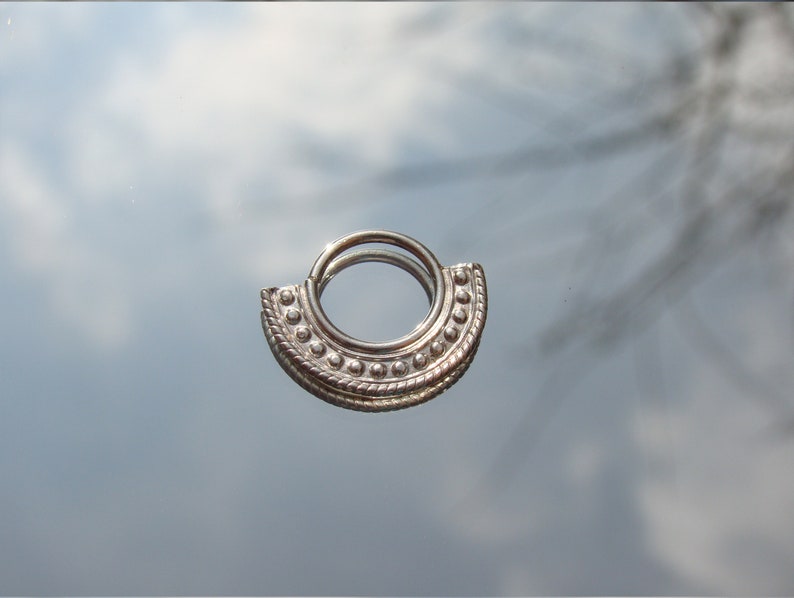 nostril ring Indian nose ring Helix tribal piercing nose ring Daith, Tragus Aphrodite- Silver septum ring nose ring hoop Nose Hoop