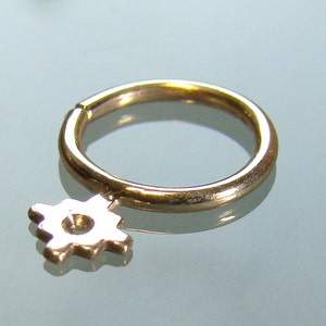 Septum ring, Tribal septum ring, Gold Septum ring, body piercing, Septum, Chakana, gold earrings, helix ring, tragus ring, nose jewelry,