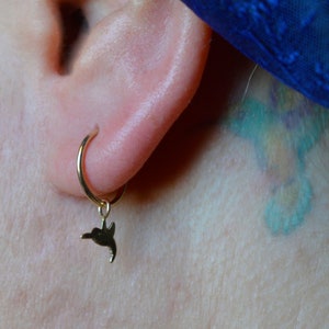 Boucles d'oreilles pour filles, colibri, boucle d'oreille en cartilage, boucles d'oreilles pendantes, créoles en or, piercing au nombril, oiseaux, tour, tragus, hélice