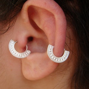 Helix piercing, Tragus ring, Daith, rook, tribal piercing septum ring, Indian nose ring, Silver nose ring hoop, nose ring, Nose Hoop