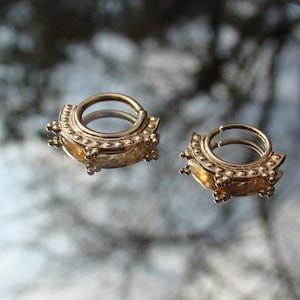 Nefertiti- Gold Cartilage earring, tragus, Helix, Tribal piercing, Helix earring, shakti, tribal tragus, daith, septum, rook, piercing