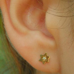Star of David gold and diamond earrings