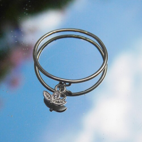 Boho dangle silver ring, delicate ring, thin rings, wedding band, statement ring, shops unique rings,flower jewelry, dainty ring, boho jewelry