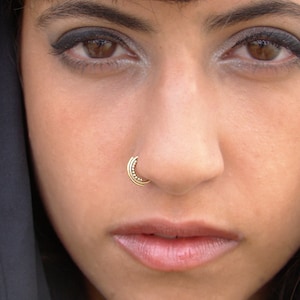 Tribal 14k Gold Nose Ring, Septum, Helix