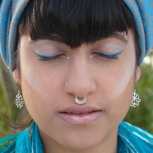 Septum, Tribal septum, Silver septum, boho septum ring, septum piercing, silver septum, piercing jewelry, Burning man, nose septum piercing