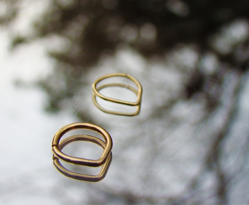 tragus ring Gold septum teardrop earring helix hoop Gold septum piercing Helix earring rook, septum ring Gold cartilage earring