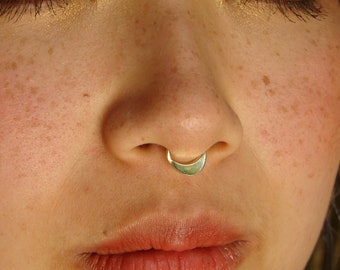 Septum piercing, Gold septum, crescent moon setum ring, nose hoop, Moon Nose Ring, Gold nose ring, moon septum, nose hoop, septum jewelry,