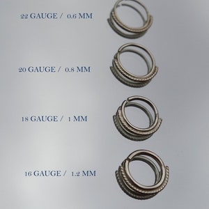 14K Solid Yellow Gold Tribal Nose Ring: Indian Helix Septum Hoop Piercing