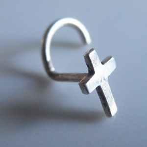 Silver nose stud, small nose stud, Cross nose stud, nose pin, nose screw, nostril stud, small nose stud, nose ring stud, cross jewelry