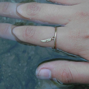 Gold feather dangle Rings