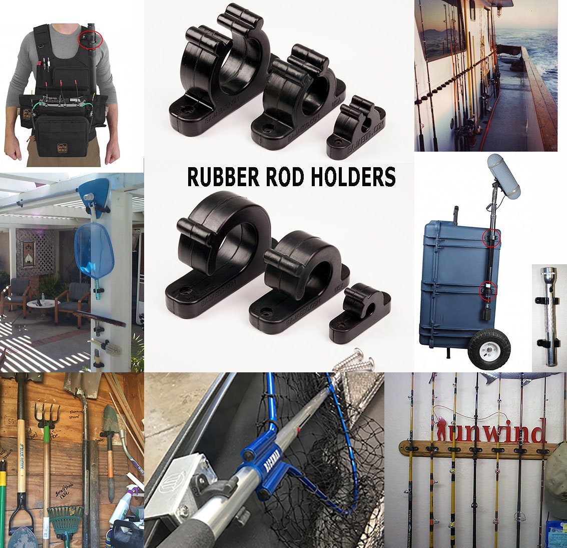 Marine Grade Professional Rubber Rod Holders Size Large 