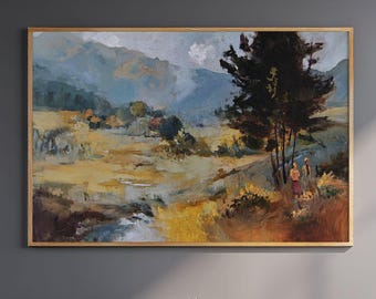 Large Countryside Landscape Art Print, Nature Wall Décor, Panoramic Scenic Wall Art