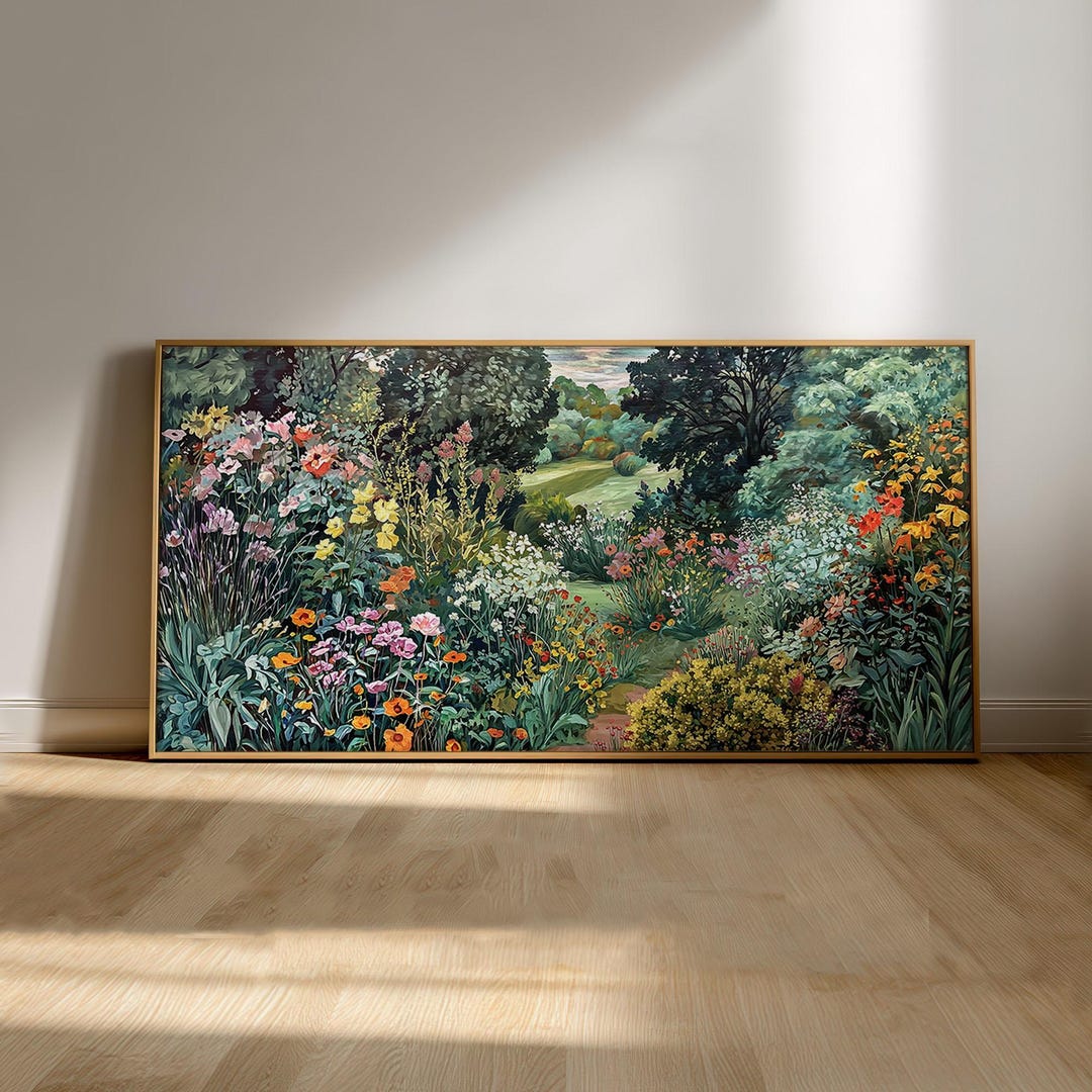 Wildflowers & Woodland Landscape Art Print, Botanical Nature Wall Décor ...