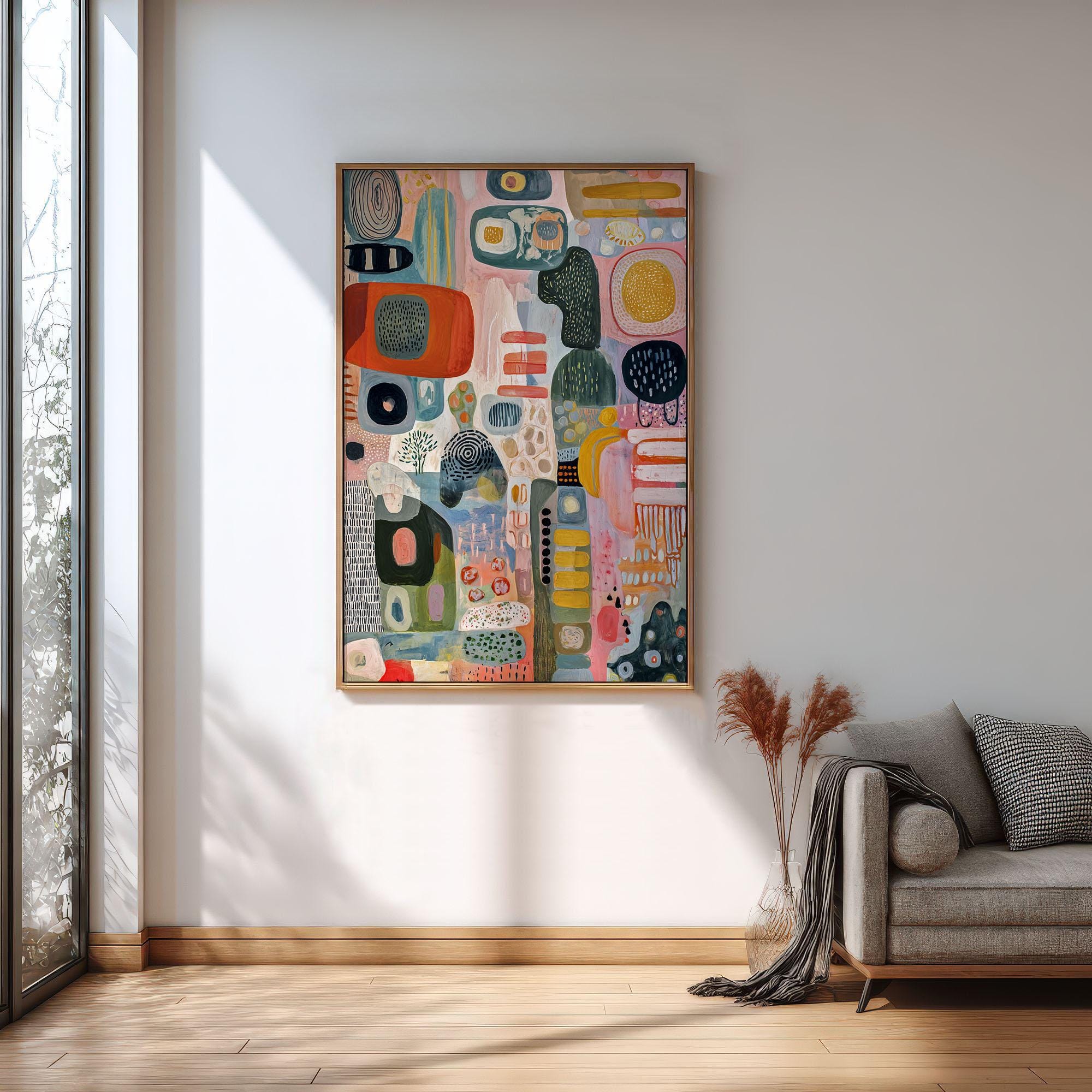 Abstract Art Print, Modern Boho Minimalist Geometric Wall Decor - Etsy