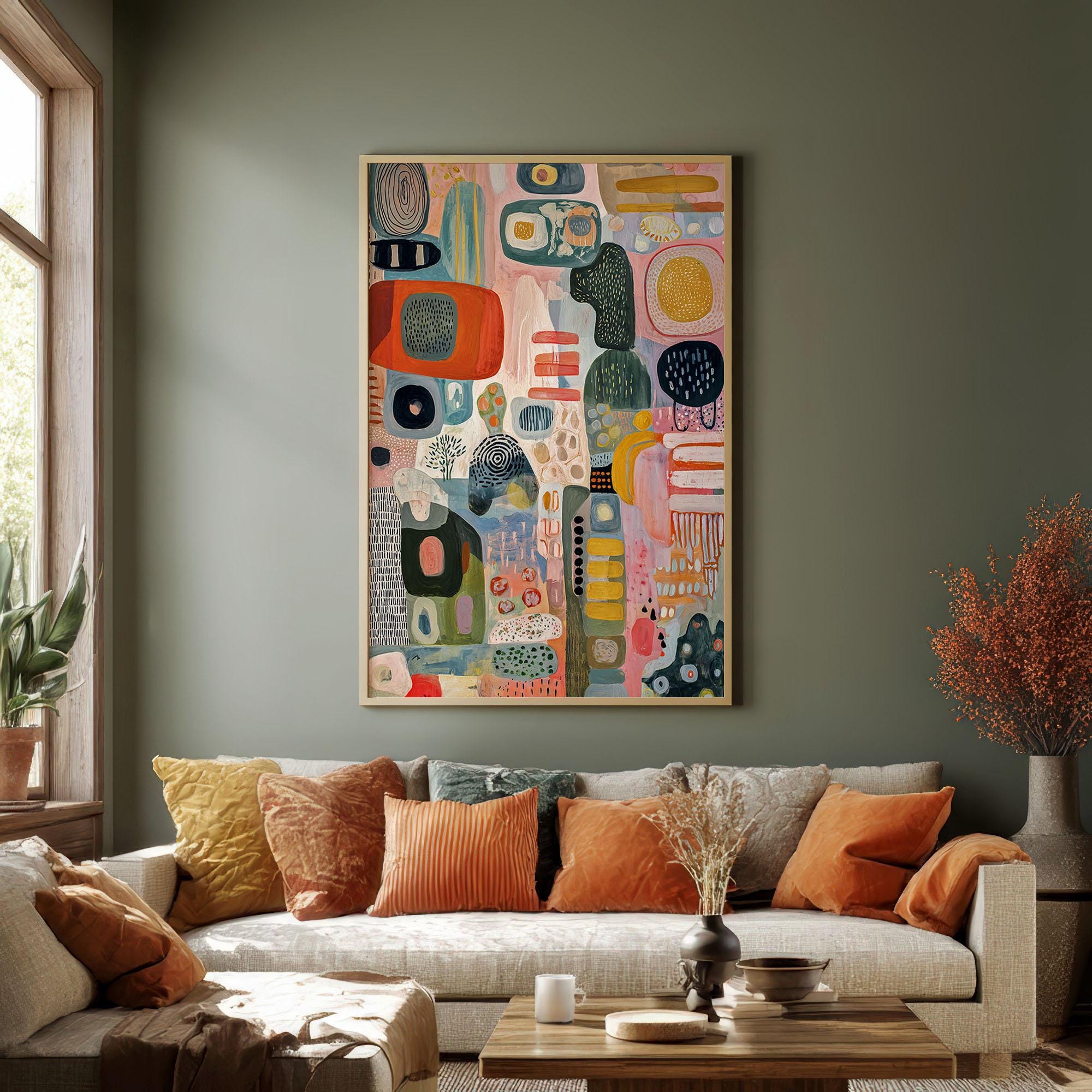 Abstract Art Print, Modern Boho Minimalist Geometric Wall Decor - Etsy