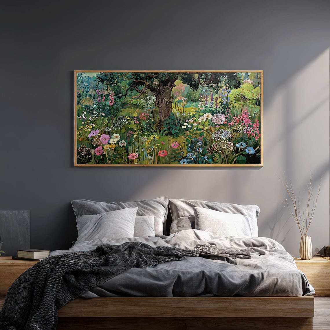 Large Tree Art Print, Nature Woodland Flowers Scenery Wall Art - Etsy