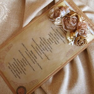Menú, Me encanta CU; Menú Shabby Chic, Menú Shabby, Menú Afligido, Menú Envejecido, Menú Vintage, Menú Antiguo, Papelería de Boda, Boda Vintage